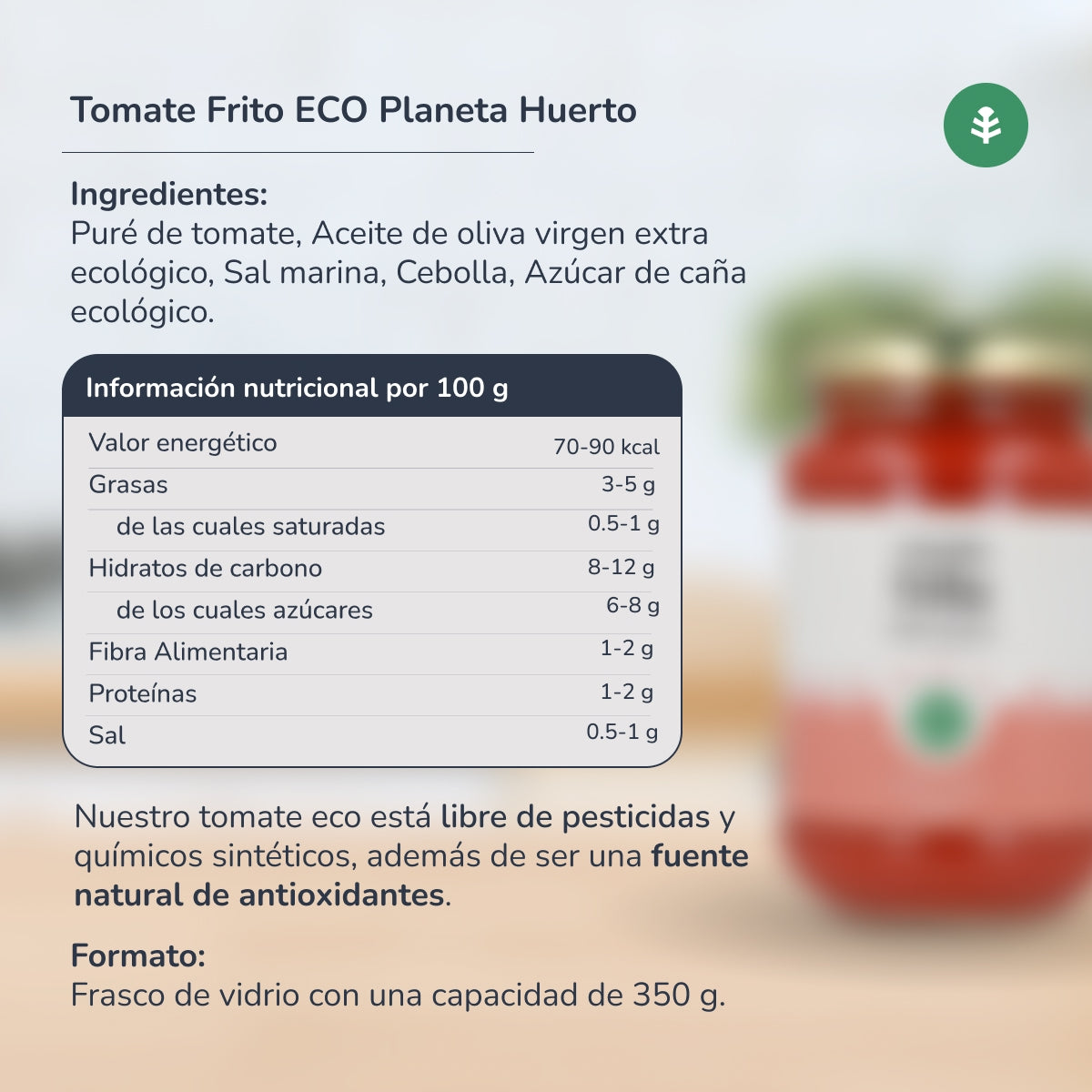 Tomate Frito Biológico Planeta Huerto 350 g