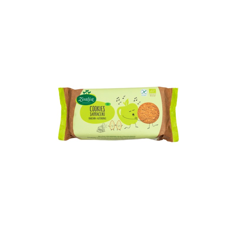 Bolachas de trigo sarraceno biológico Zealia com maçã e canela 130g