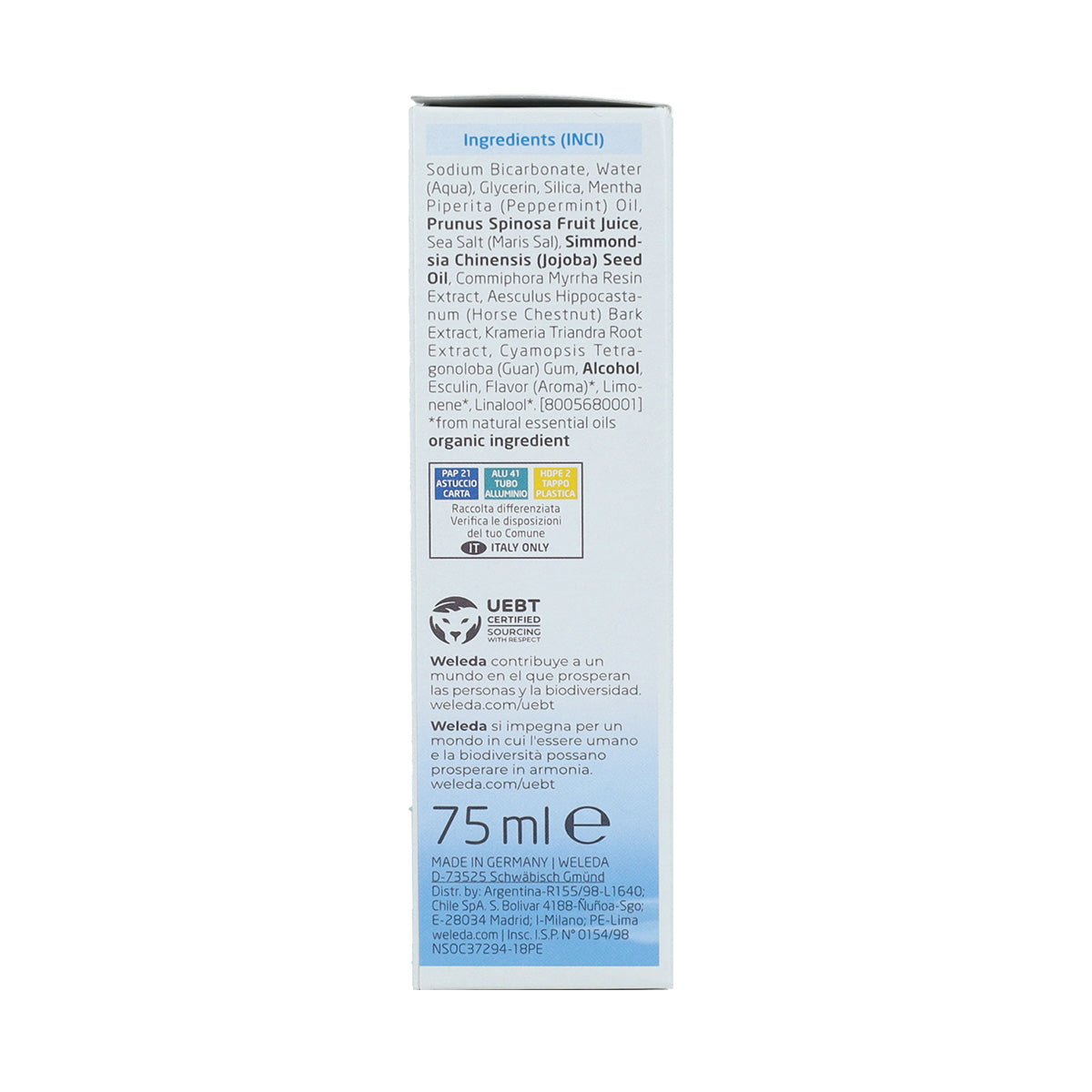 Pasta de dentes salina Weleda 75 ml