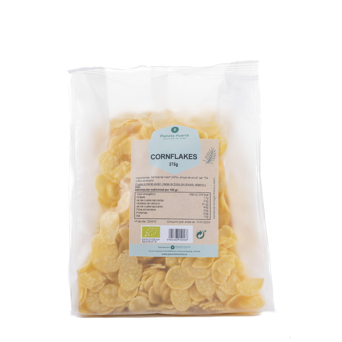 Flocos de milho sem açúcar ECO Planeta Huerto 375 g