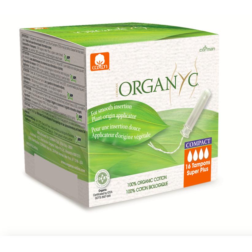 Tampões Aplicadores Compactos Organyc Super Plus 16 Unidades