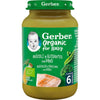 Puré de brócolos, ervilhas e peru biológico Gerber, pote de 190g, brócolos, ervilhas e peru biológico Gerber
