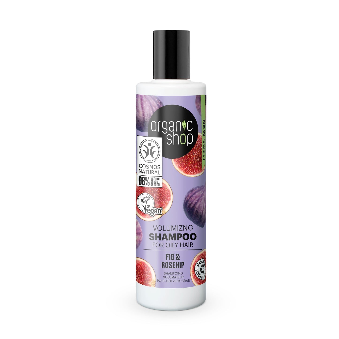 Champô volumizador para cabelos oleosos com figo e rosa mosqueta, 280 ml. Loja Orgânica