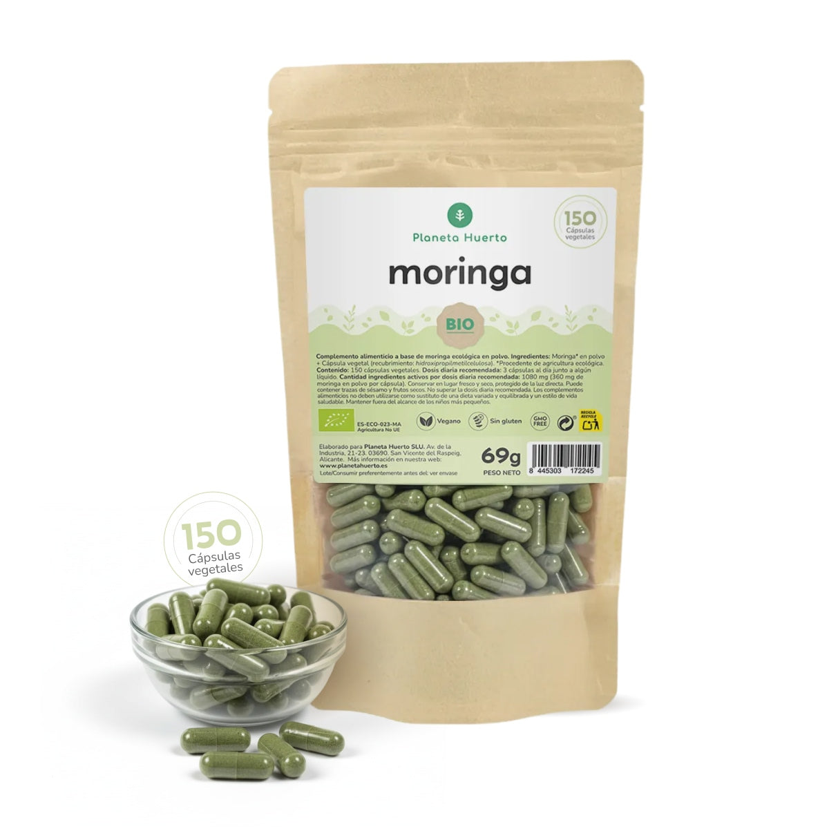 Moringa Orgânica Planet Garden 150 cápsulas
