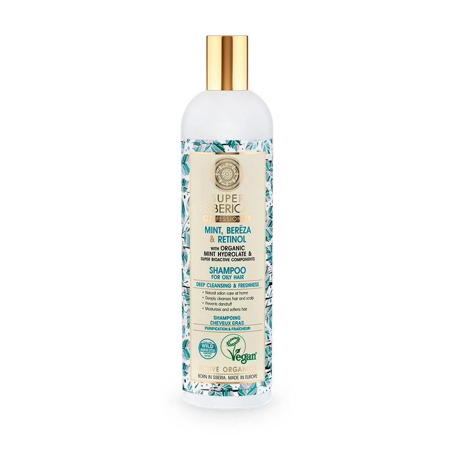 Champô para cabelos oleosos com menta, bétula e retinol Natura Siberica 400 ml