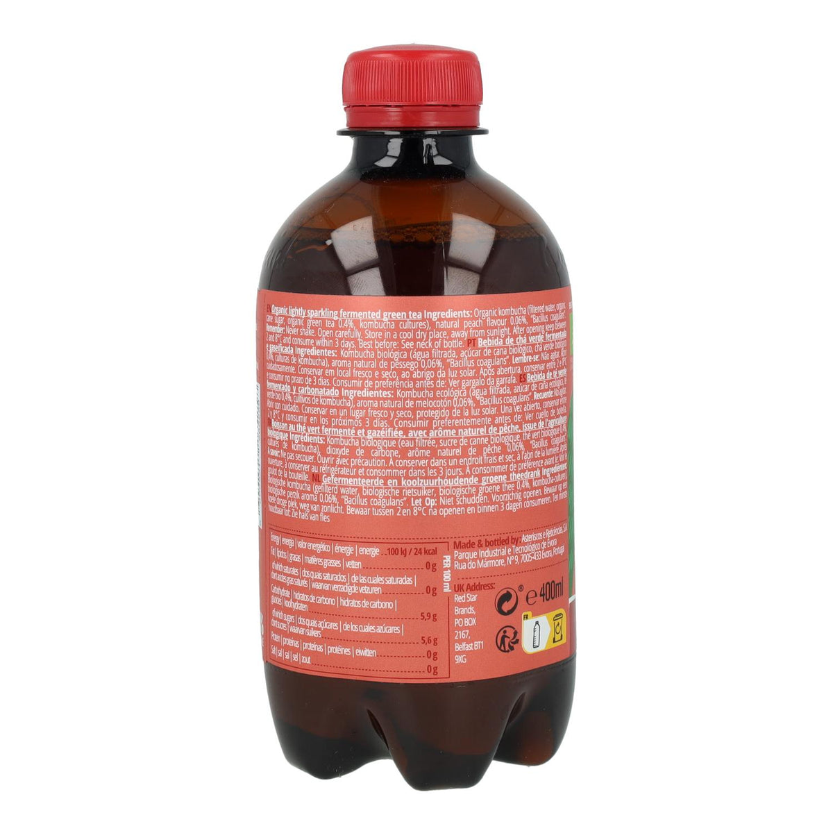 Captain Kombucha Kombucha Biológico de Pêssego 400ml