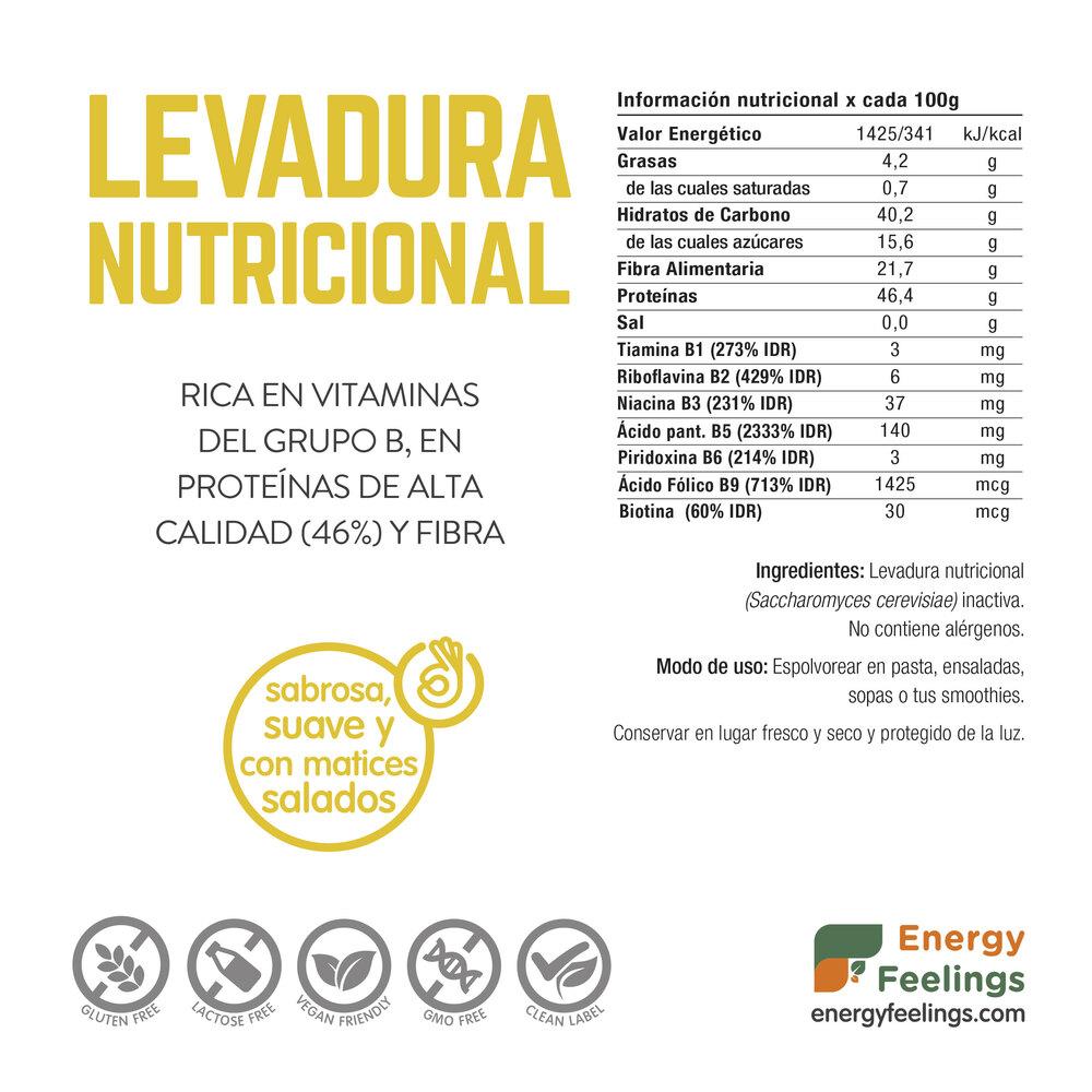Embalagem de 2 Flocos de Levedura Nutricional Bland Energy Feelings 250 g