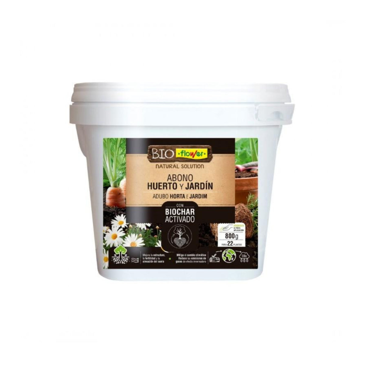 Fertilizante biochar ativado Bio Flower 800 g
