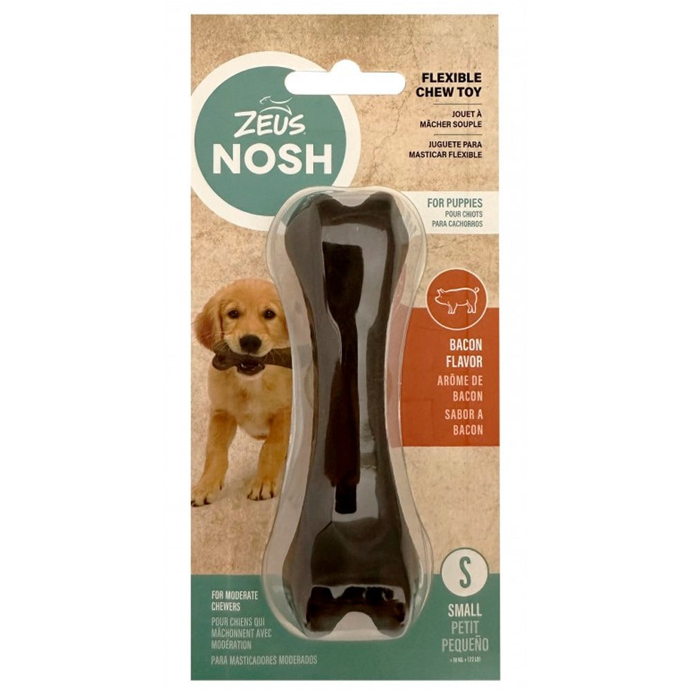 Nosh mordedor de Nylon Flexible Puppy Hueso sabor a Bacon S 11cm