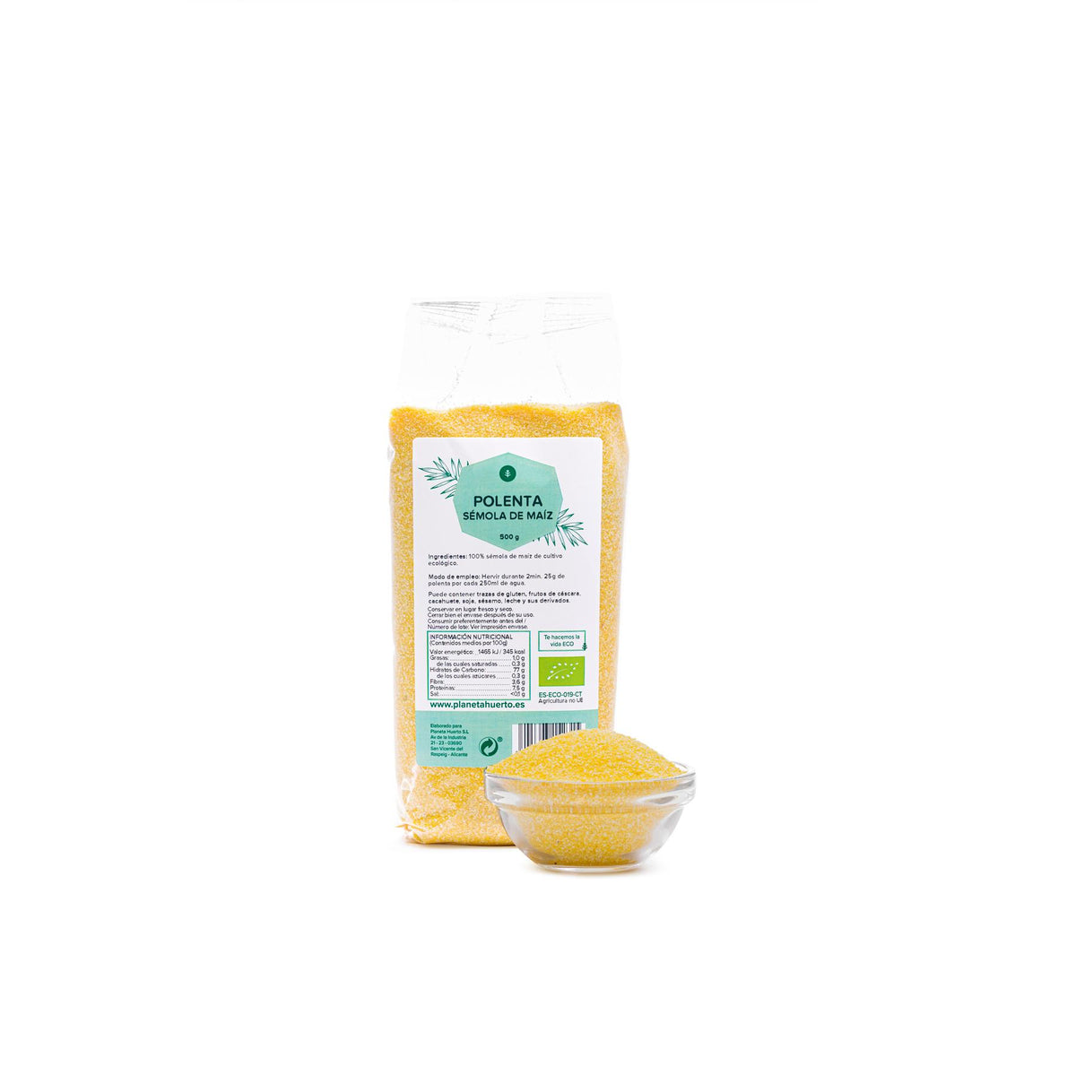 Planeta Huerto ECO Sêmola de Milho Polenta Instantânea 500 g