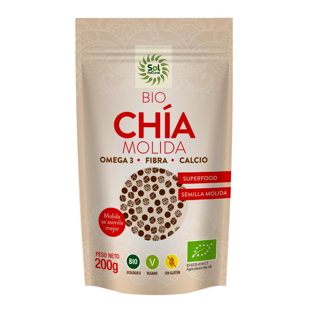 Sementes de Chia Moídas Sol Natural 200g
