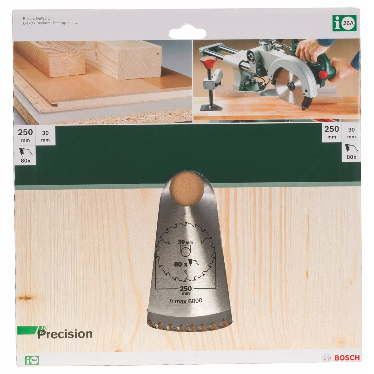 Lâmina de serra circular de precisão Bosch 250 x 30 mm 80 dentes