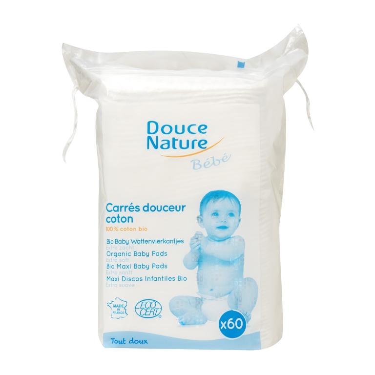 Almohadillas Limpieza Bebés de Algodón 100% ecológico Douce Nature 60 uds