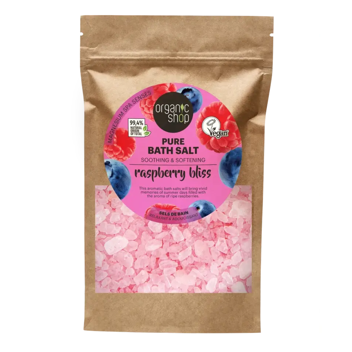 Sais de Banho Puros de Framboesa Organic Shop 500g