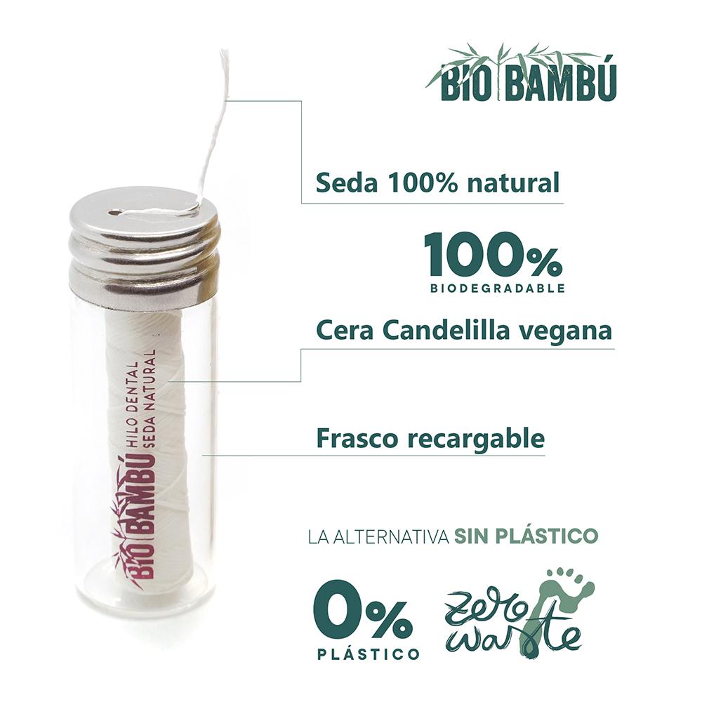 Fio dentário de cera vegetal Bio Bamboo 30 metros