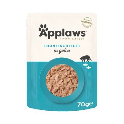 Ração húmida para gatos Envelope Filete de Atum em Gelatina Applaws 70 g