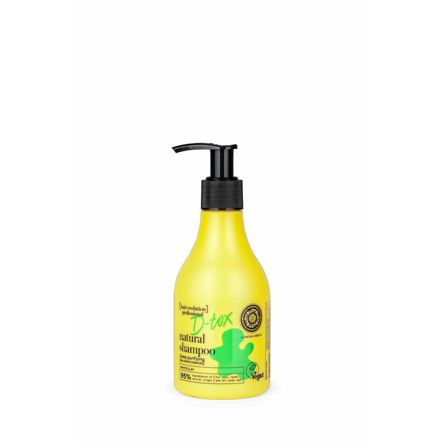 Champô de Argila Branca Natural "D-tox" Limpeza Profunda Natura Siberica 245 ml