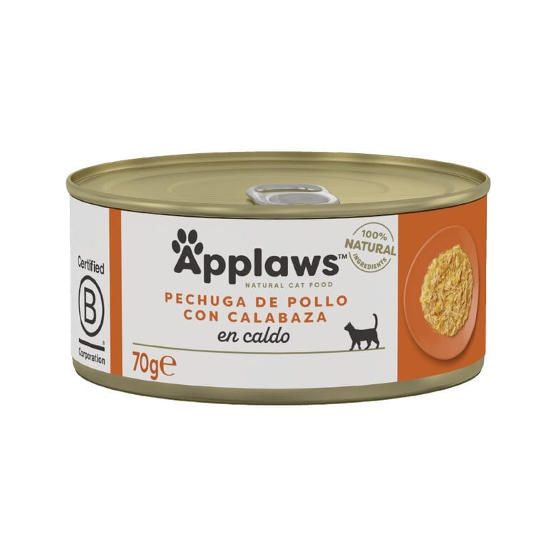 Applaws Cat Can Frango com Abóbora 70g Ração Húmida Natural Sem Grão para Gatos