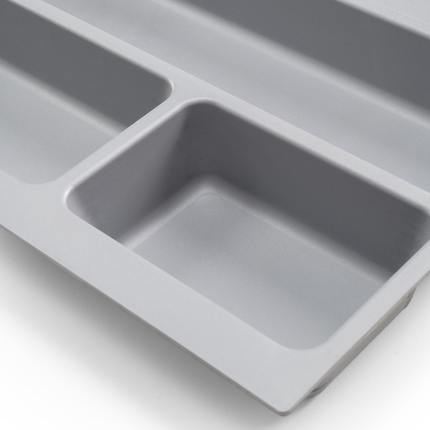 Porta-talheres Emuca Optima para gaveta de cozinha, módulo 900 mm, Plástico, Cinza