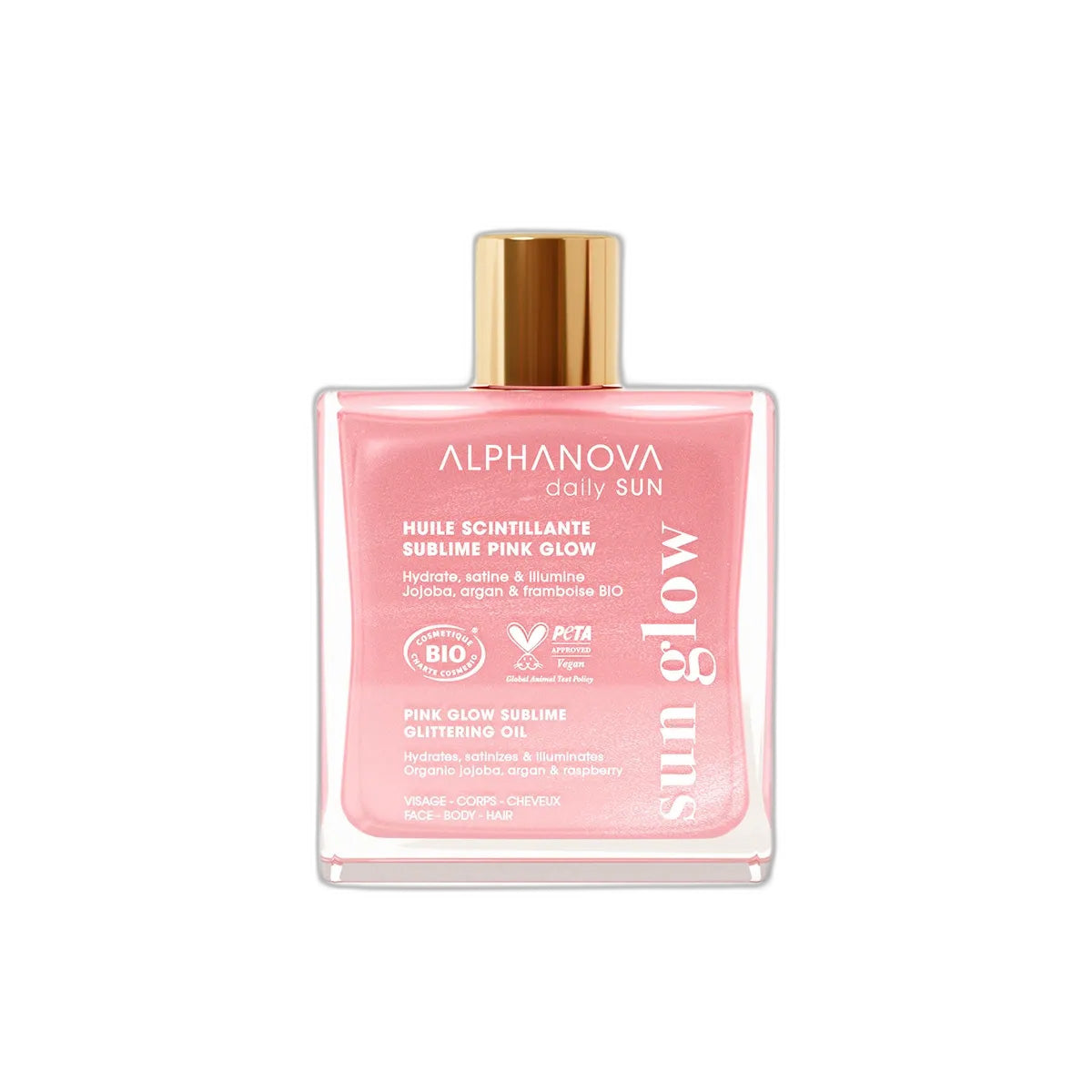 Aceite brillante rosa glow sublime Alphanova 50ml