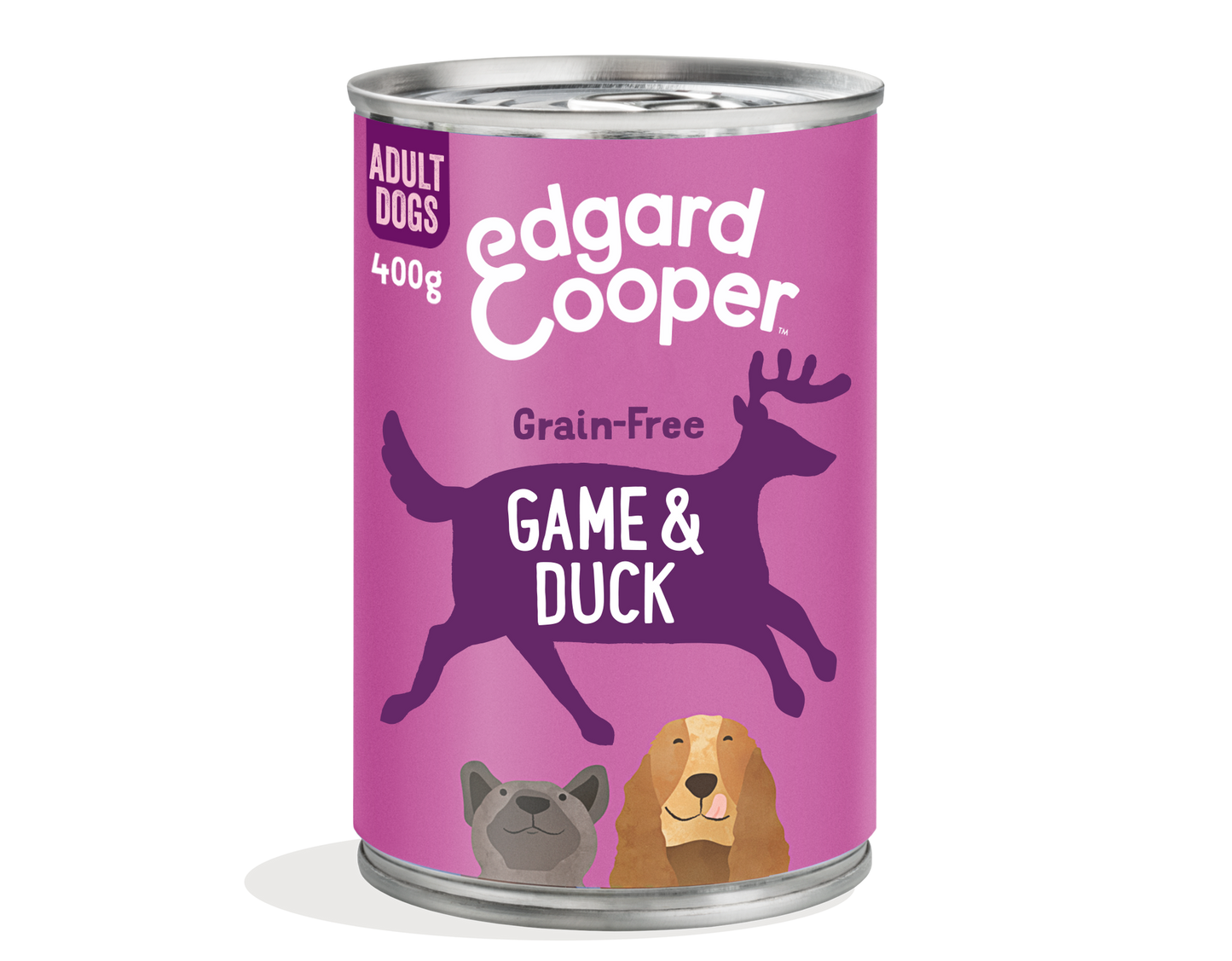 Lata de comida para perros con carne de caza y pato sin cereales | Edgard & Cooper 400 g