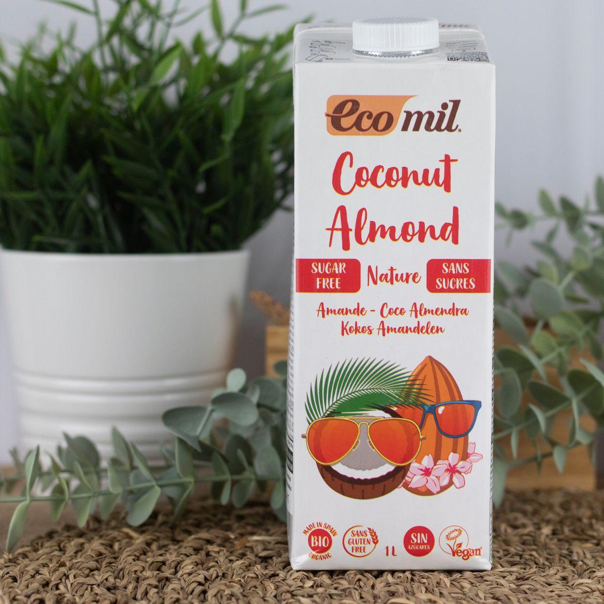 Bebida de coco e amêndoa sem açúcar Ecomil 1L