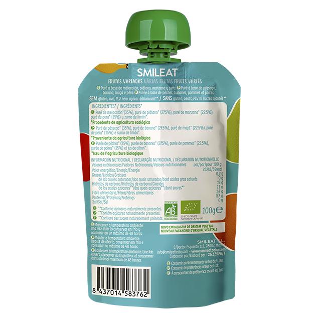 ECO Pouche diversas frutas Smileat, 100g