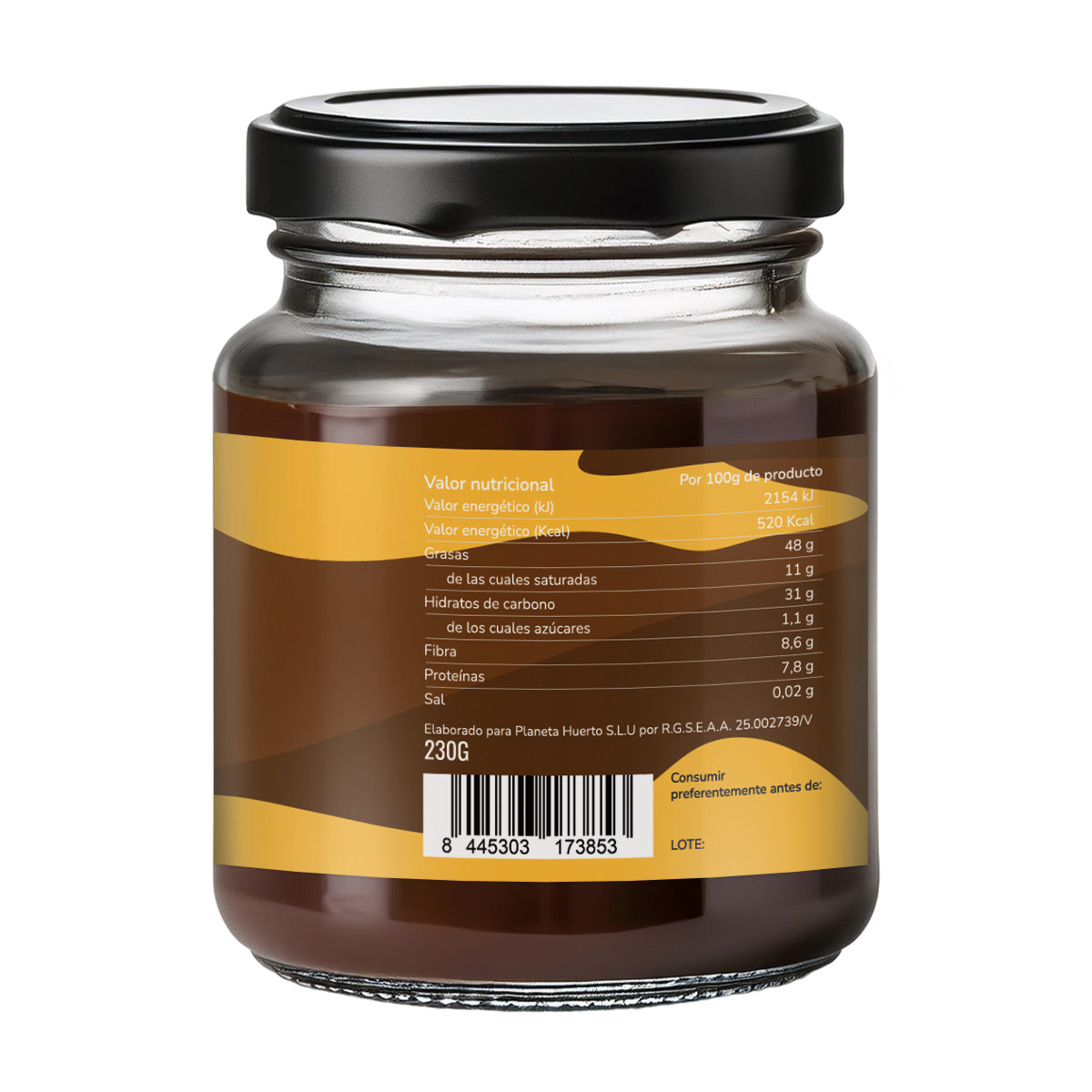 Creme de avelã e cacau sem adição de açúcar ECO Planeta Huerto 230 g