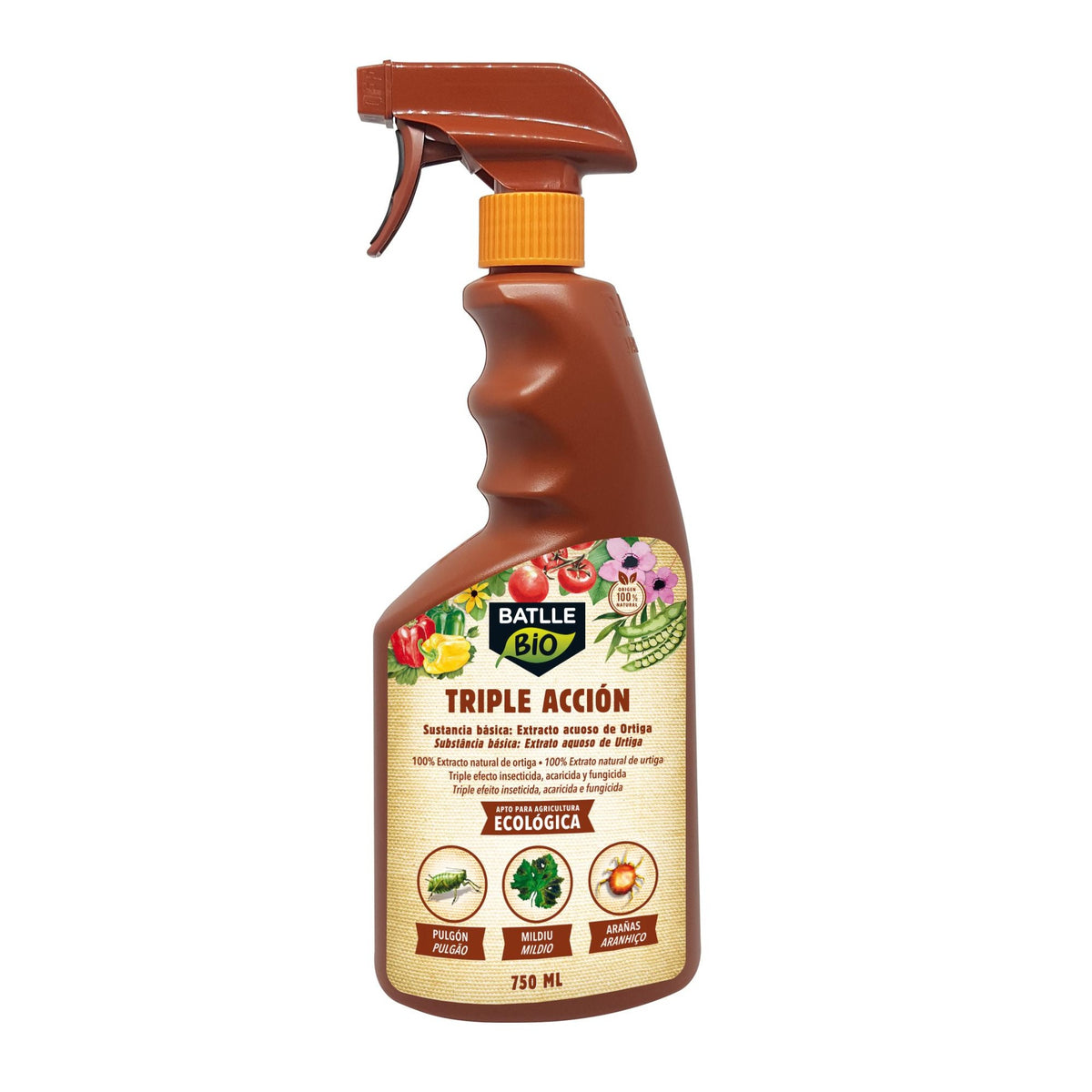Inseticida fungicida acaricida Triple Action Eco pronto a usar 750 ml Batlle Bio
