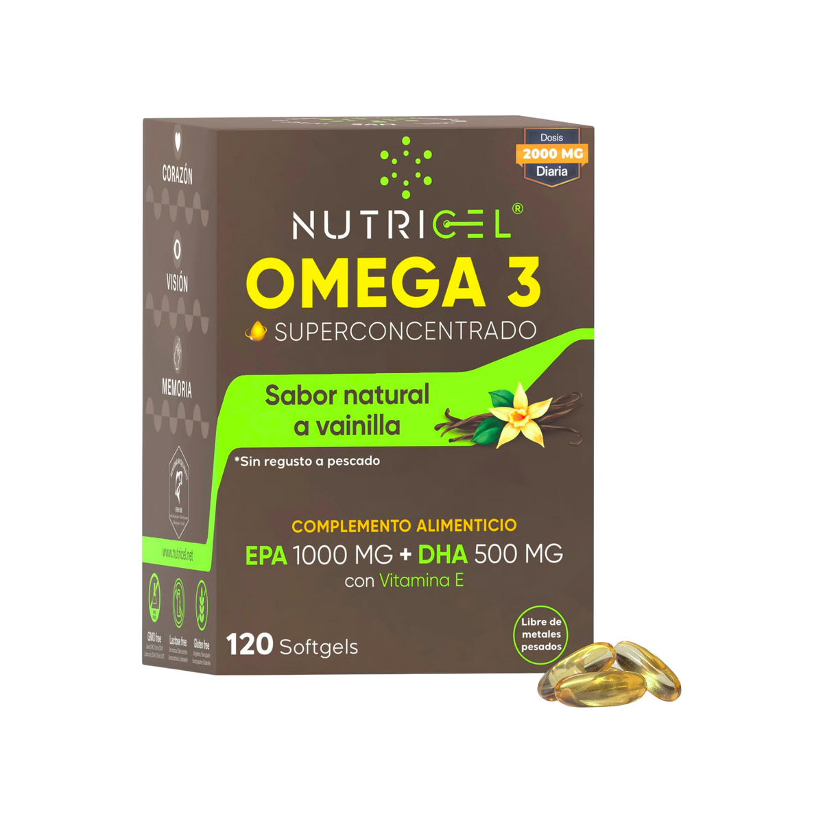 Omega 3 Superconcentrado Blíster Vainilla Nutricel 120 perlas
