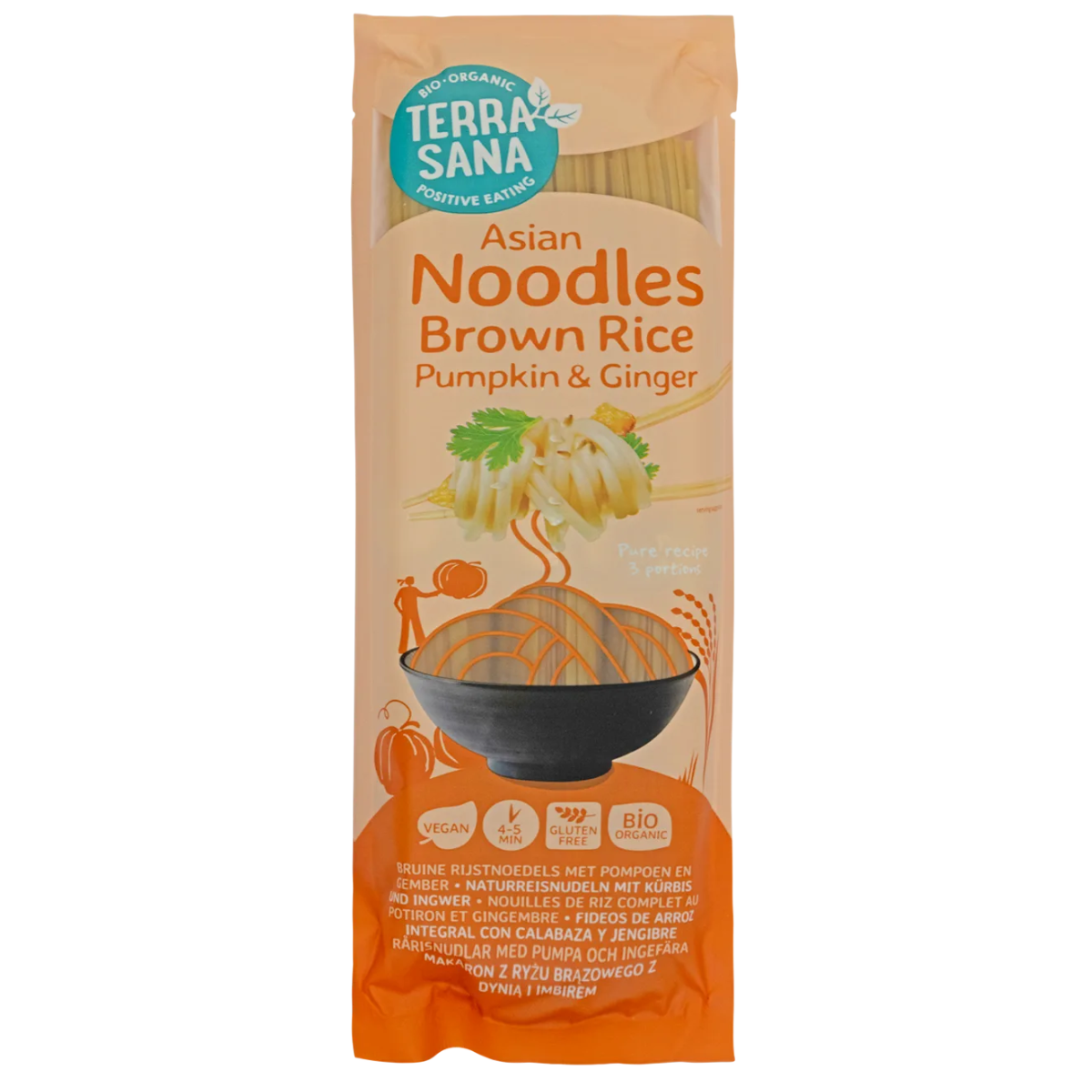Massa de arroz integral Terrasana com abóbora e gengibre 250g