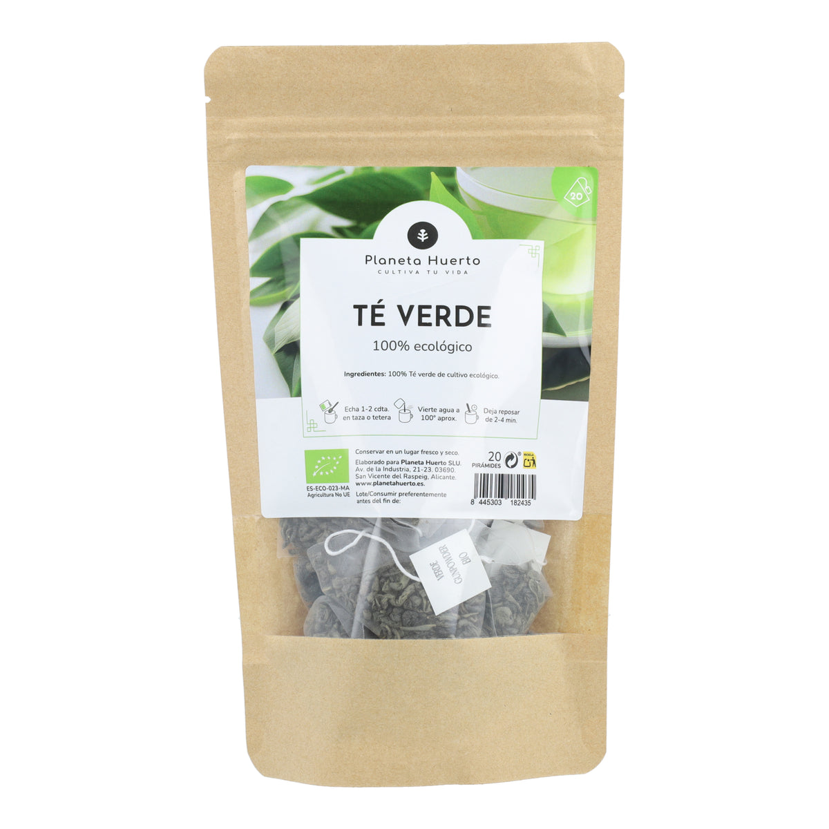 Pólvora ECO Planeta Huerto Chá Verde 20 pirâmides