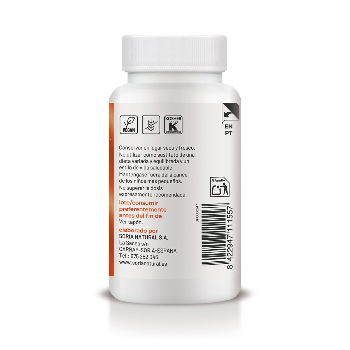 Vitamina C não ácida de libertação prolongada, Soria Natural, 60 comprimidos