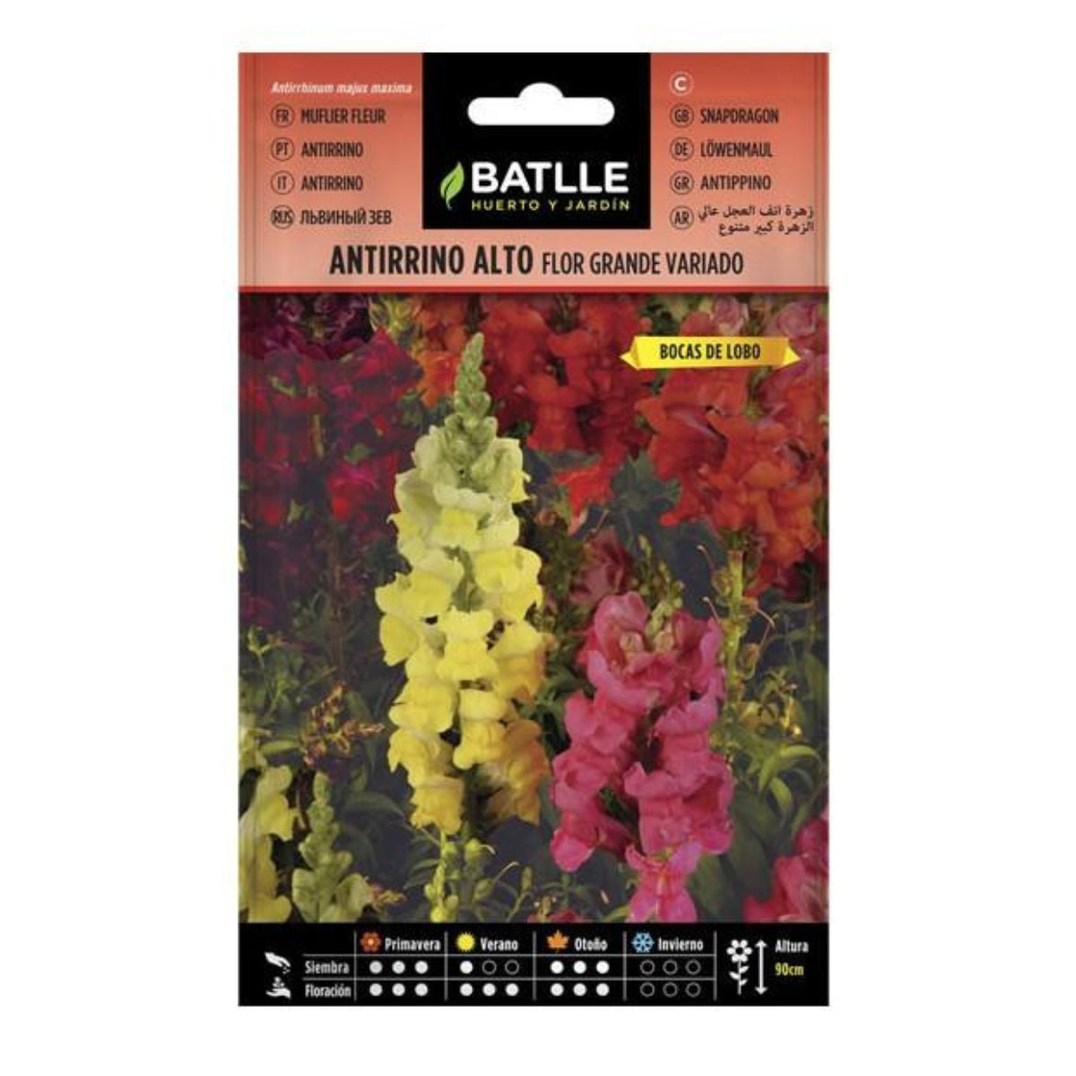 Sementes de antirrhinum altas e de flores grandes Batlle