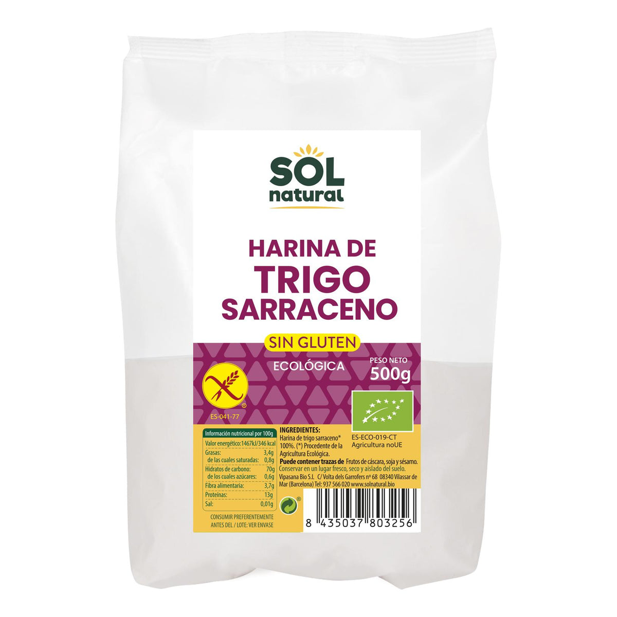 Farinha de Trigo Sarraceno Sem Glúten Sol Natural 500g