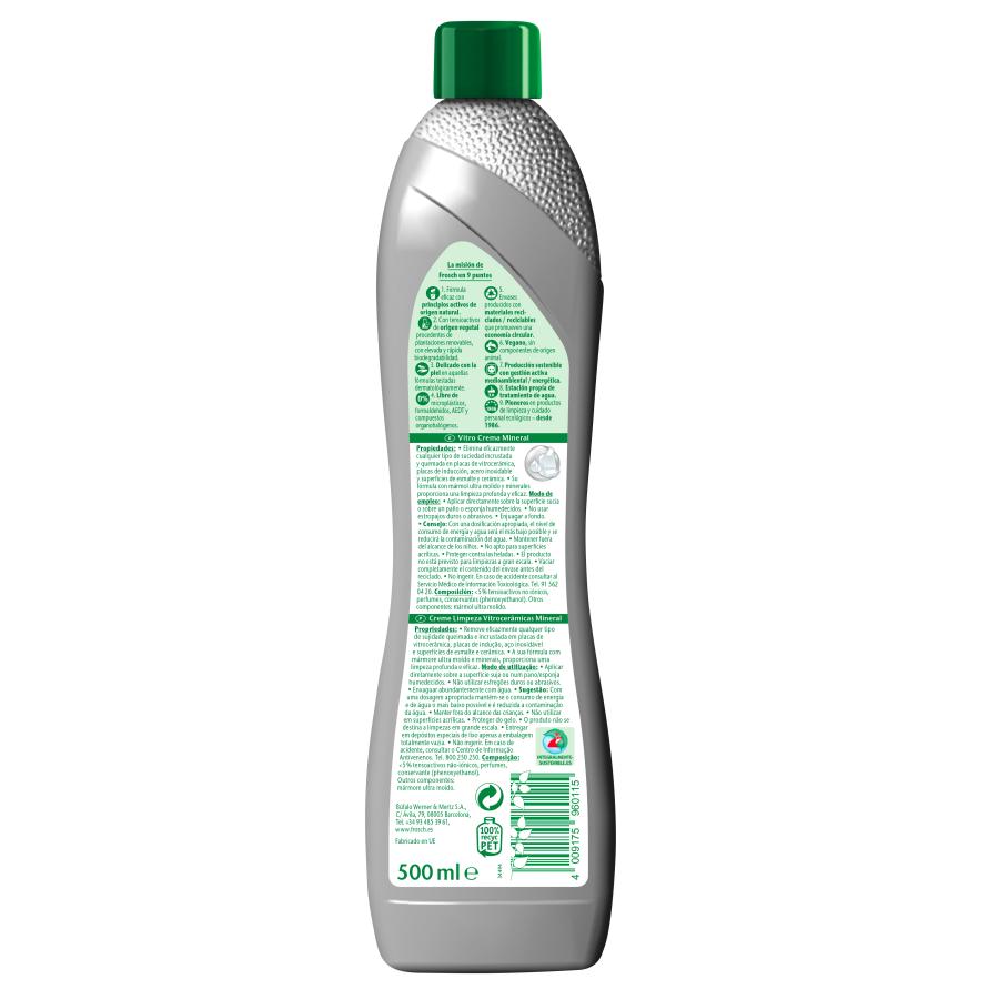 Creme mineral para limpeza de vidros Eco Frosch 500 ml