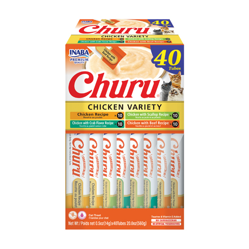Variedades de Frango Churu Snack cremoso para gatos 40 x 14 g
