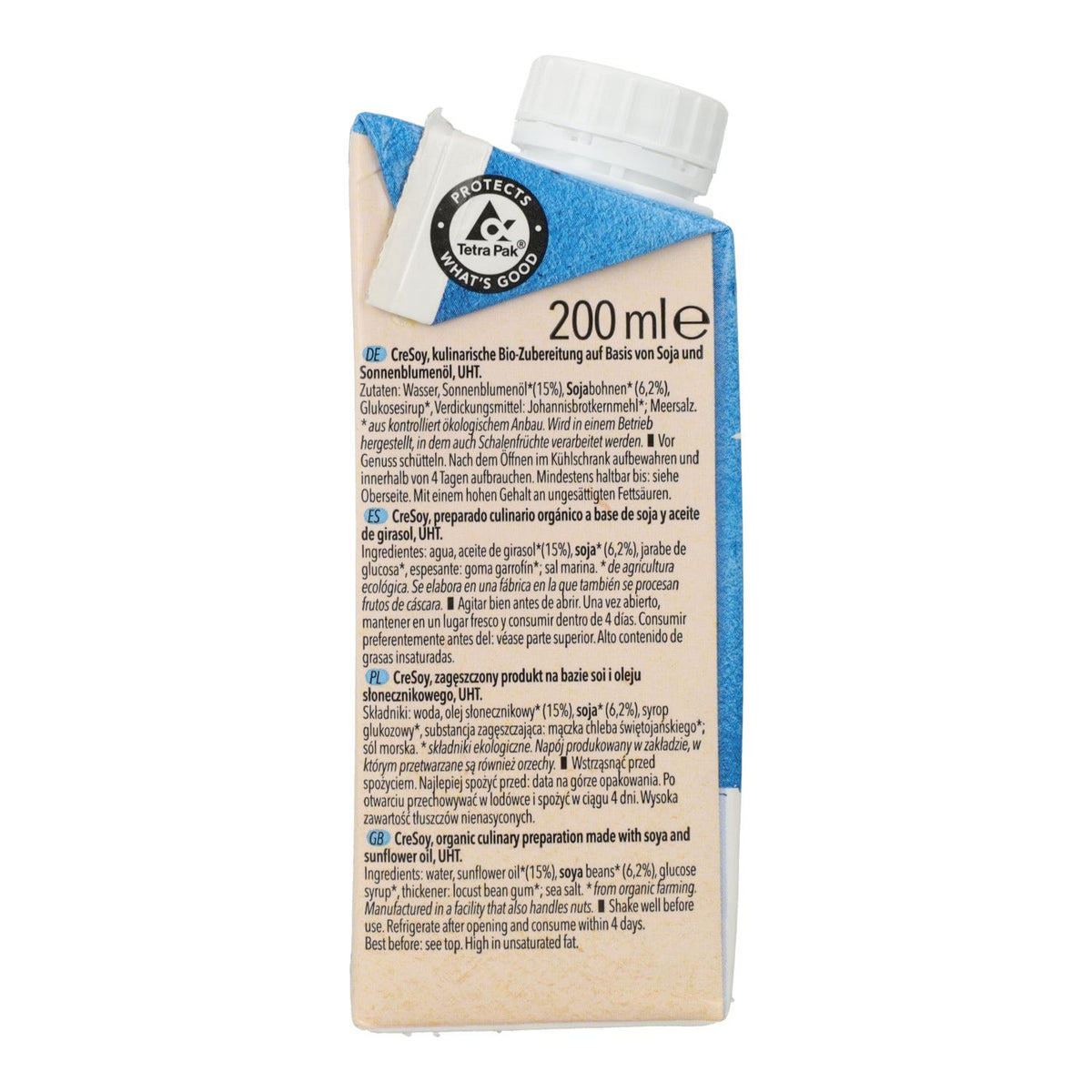 Natumi Creme de Soja Líquido Biológico para Cozinha, 200 ml