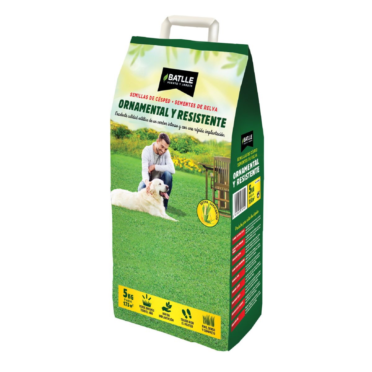 Sementes de relva ornamental e resistente Batlle 5 kg