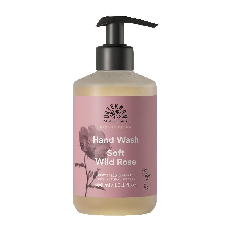 Sabonete líquido de mãos Urtekram Soft Wild Rose com doseador 300 ml