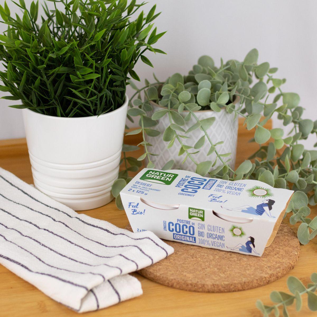 Sobremesa de Coco Naturgreen Nature, 2 x 125 g