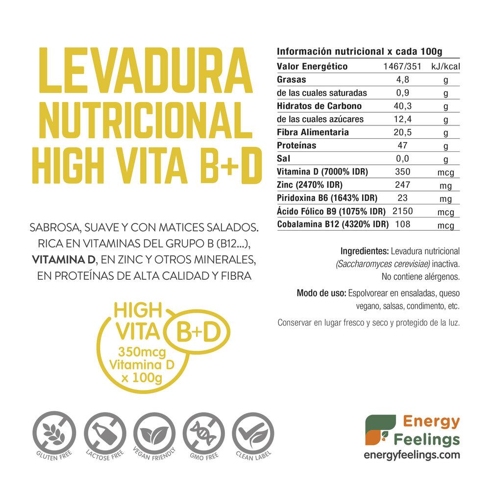 Pack 2x Energy Feelings levedura nutricional rica em vitamina D 1 kg