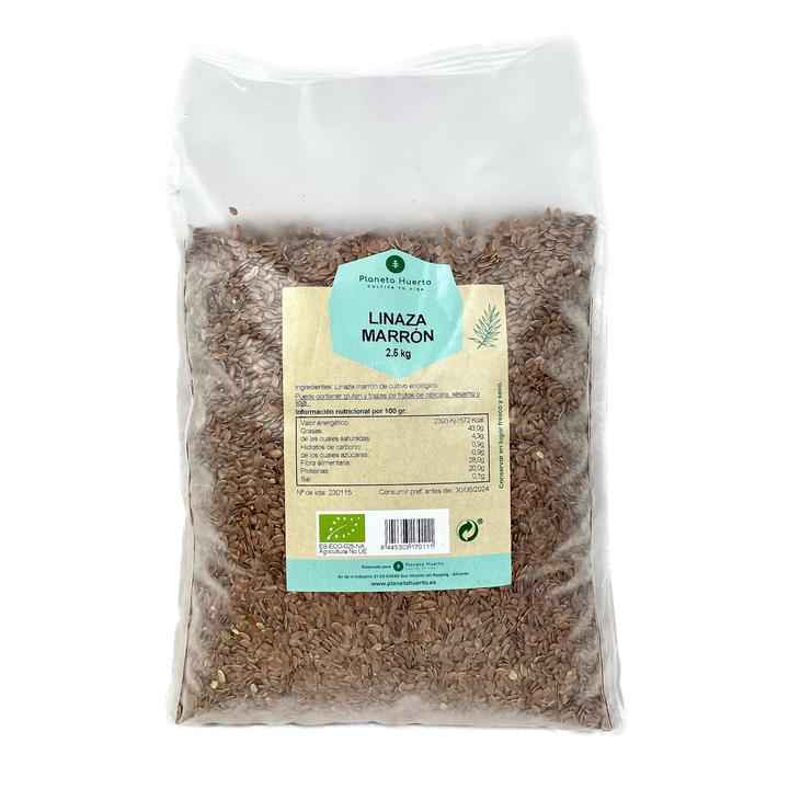 Sementes de linhaça castanha ECO Planeta Huerto 2,5 kg