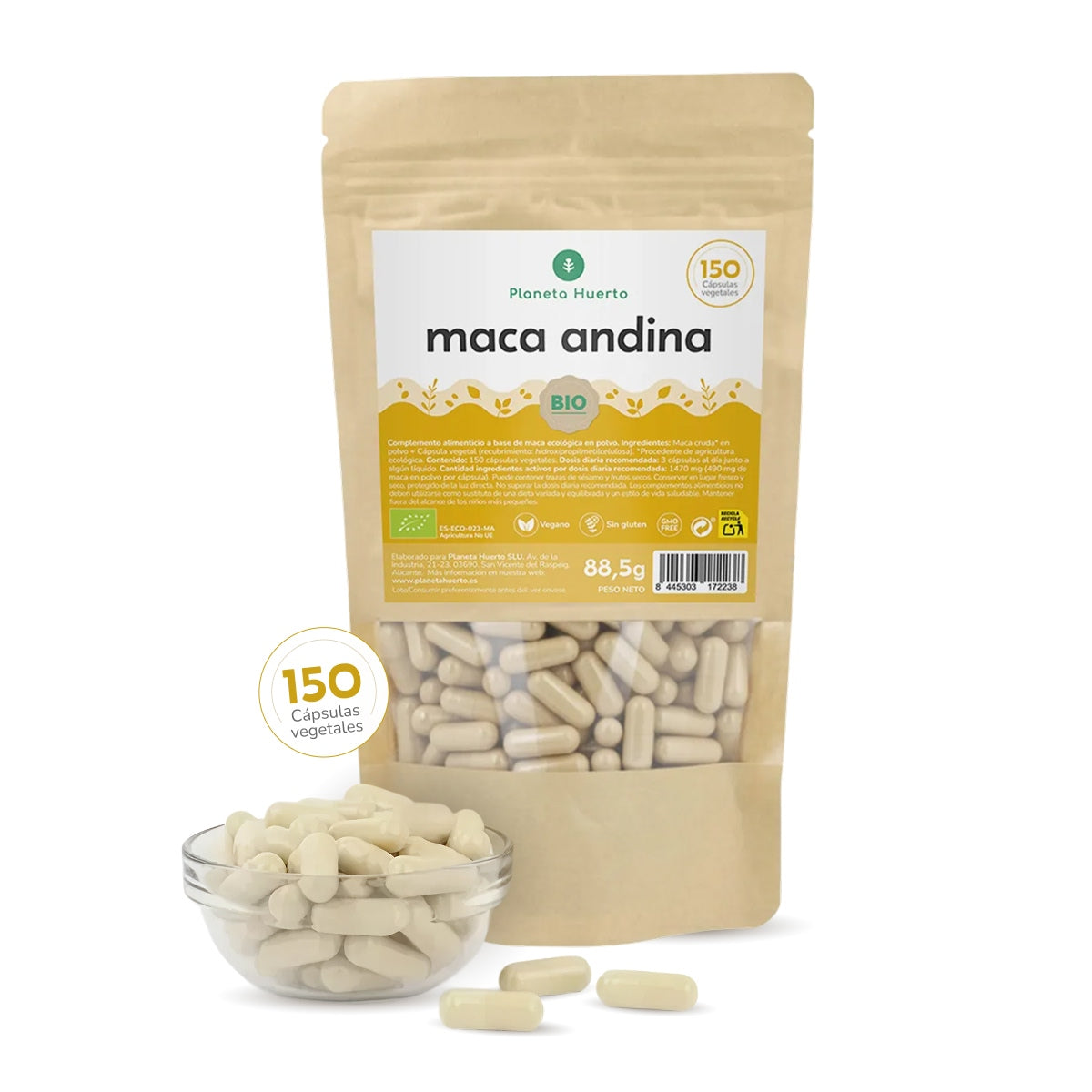 Organic Maca Planeta Huerto 150 cápsulas