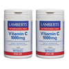 Embalagem de 2 Vitaminas C 1000 mg com bioflavonóides e rosa mosqueta, Lamberts, 120 comprimidos