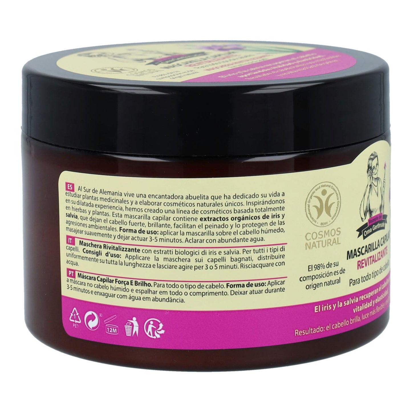 Máscara capilar revitalizante Oma Gertrude para cabelo normal, 300 ml