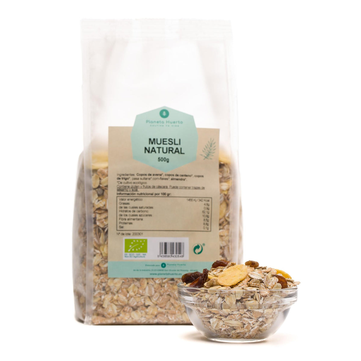 Muesli natural com passas ECO Planeta Huerto 500 g