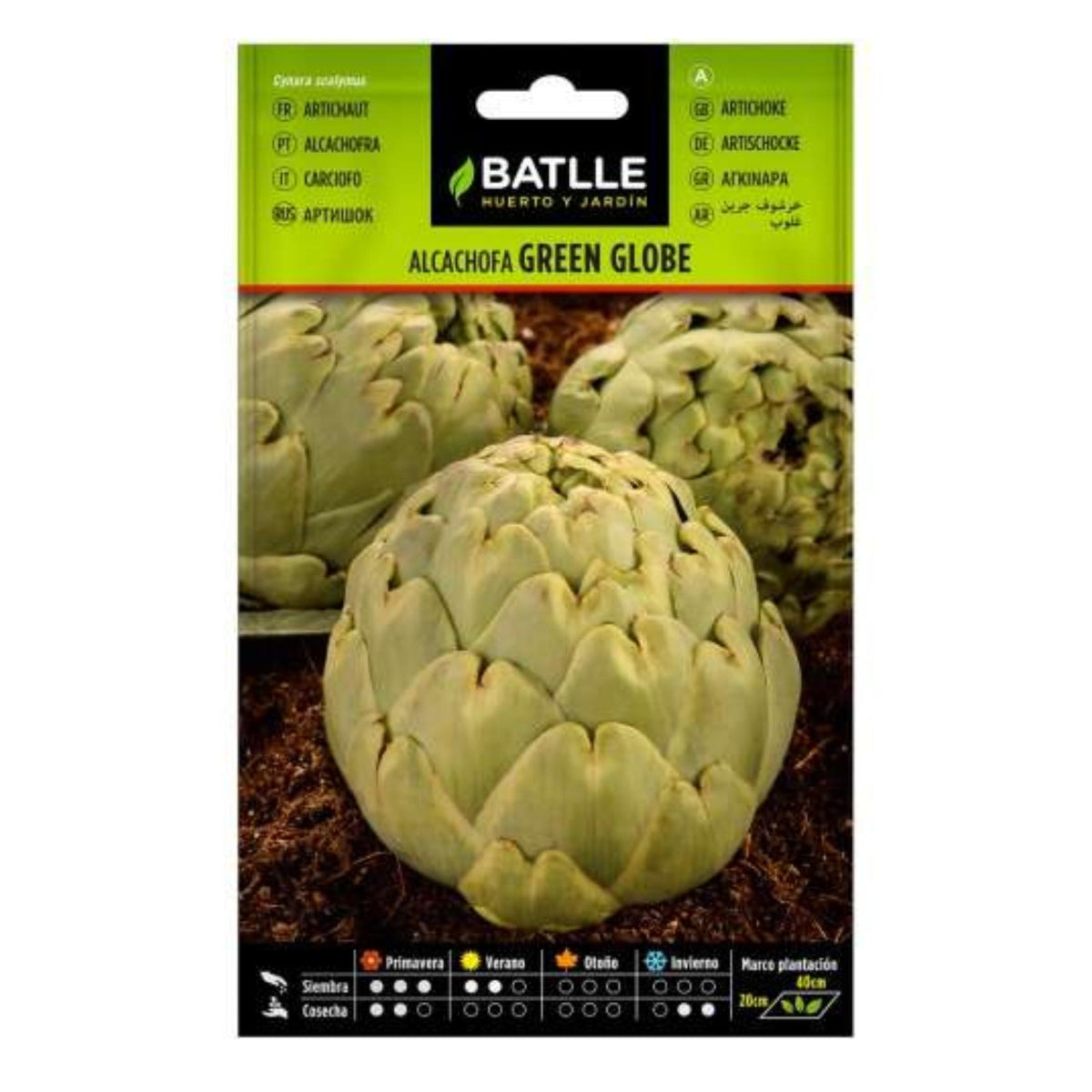Sementes de alcachofra Batlle Green Globe