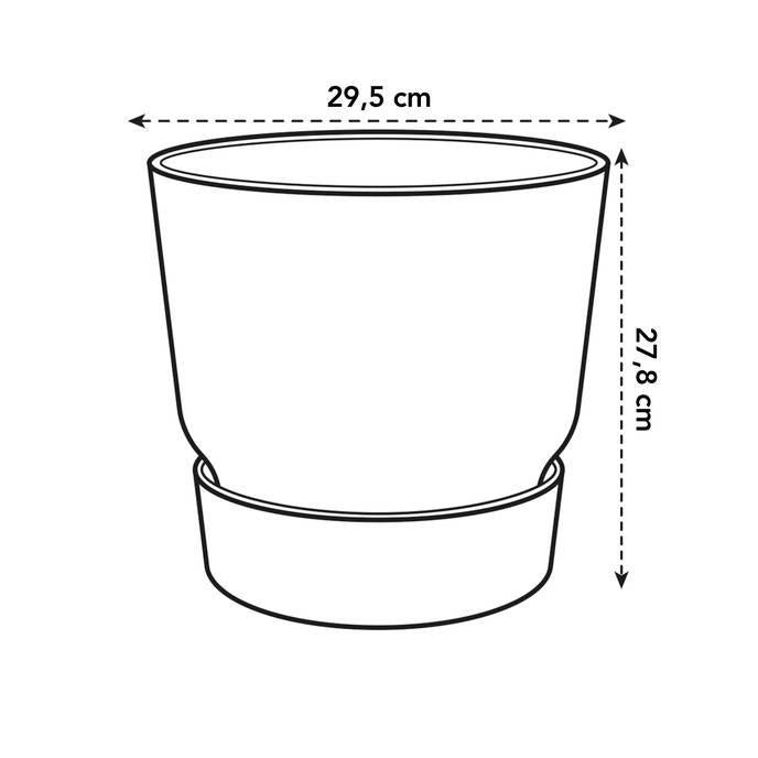 Vaso Elho Greenville Antracite 18 cm com Pires Integrados