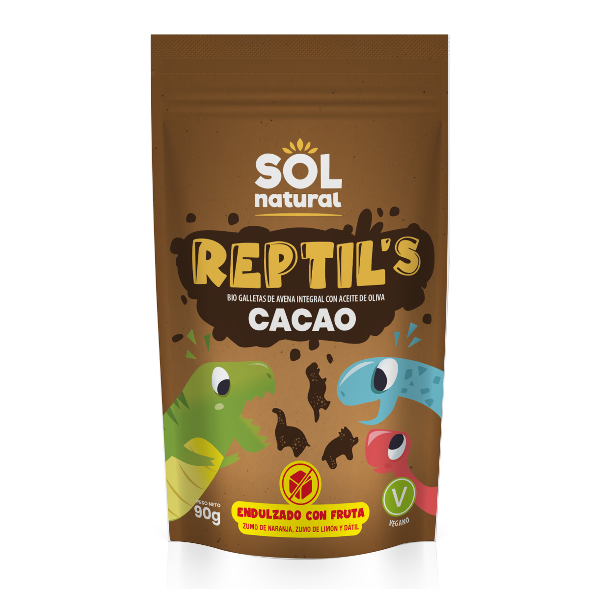 Embalagem de 2 Bolachas Infantis de Aveia, Fruta e Cacau Sol Natural Bio 90 g